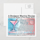 Postale Bubble Gum Candy Martini Opus Deux Recette Carte (Devant / Derrière)