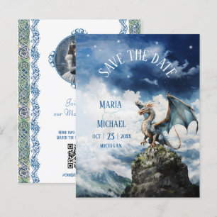 Postale Budget Dragon Wedding Enregistrer la date Carte po