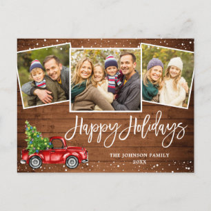 Postale Budget Noël Camion rouge 3 photo Carte de vacances
