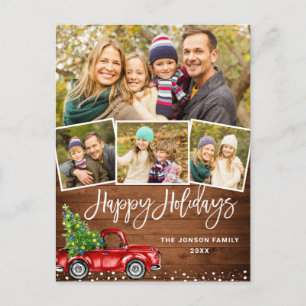 Postale Budget Noël Camion rouge 4 photo Carte de vacances