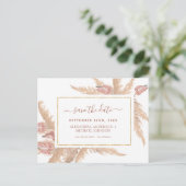 Postale Budget Pampas Grass Boho Enregistrer la date Carte (Debout devant)