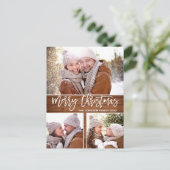 Postale Budget Retro Noël Rustic PHOTO Carte de voeux (Debout devant)