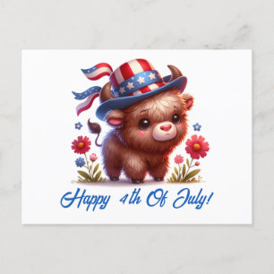 Postale Buffle Patriotique Mignonne De Juillet Carte Posta