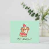 Postale Bulldog Santa Claus Funny Joyeux Noël Carte postal (Debout devant)
