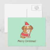 Postale Bulldog Santa Claus Funny Joyeux Noël Carte postal (Devant / Derrière)