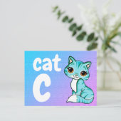 Postale c - carte flash chat (Debout devant)