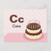 Postale C est pour le gâteau - Carte Flash Alphabet (Devant)