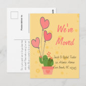 Postale Cactus carte de déménagement nous avons déplacé Mo (Devant / Derrière)