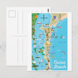 Postale Cadeaux de carte de la ligne de côte de la ville d