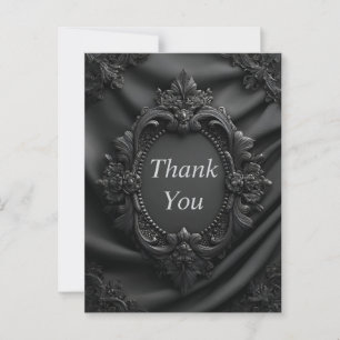 Postale Cadre baroque noir sur Carte de remerciements de s