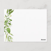 Postale Cadre Vert Cadre Carte de remerciements Verdure ru (Dos)