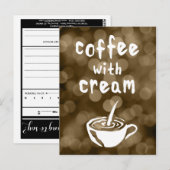 Postale café avec carte de commentaire crème (Devant / Derrière)