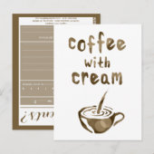 Postale café avec carte de commentaire crème (Devant / Derrière)