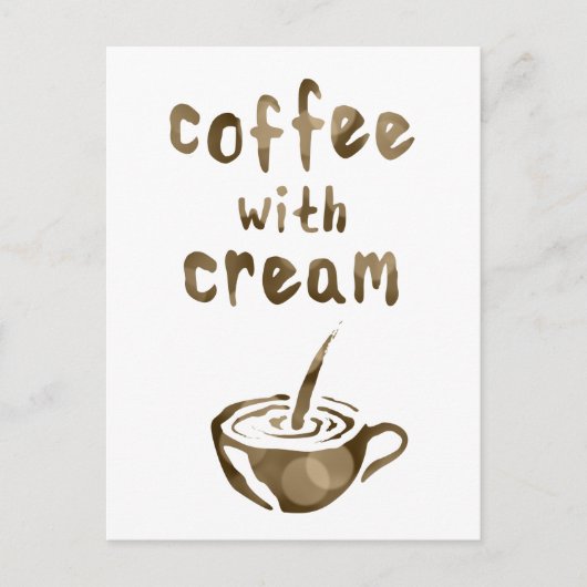 Postale café avec carte de commentaire crème (Devant)