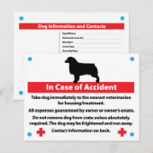 Postale Cage pour chien - Carte en cas d'urgence : Aussie (Devant / Derrière)
