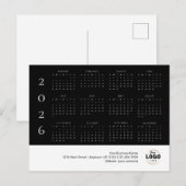 Postale Calendrier 2026 avec logo d'entreprise Carte posta (Devant / Derrière)