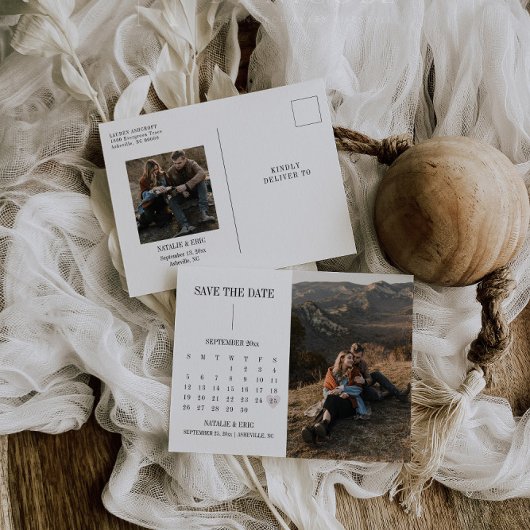 Postale Calendrier moderne Enregistrer la date Carte posta