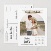 Postale Calendrier photo élégant Enregistrer la carte de d (Devant / Derrière)