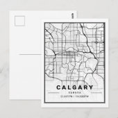 Postale Calgary Alberta Carte des villes de voyage (Devant / Derrière)