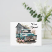 Postale Camion de ramassage Nous avons déplacé carte posta (Debout devant)