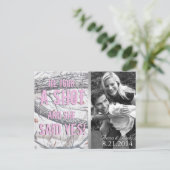 Postale Camo D'Hiver Rose Enregistrer La Date Carte Postal (Debout devant)