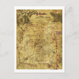 Postale Campagne Atlanta - Guerre civile Carte panoramique