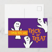 Postale Candy this Way Bund'Halloween Fantômes Carte posta (Devant / Derrière)