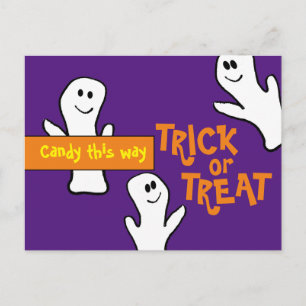 Postale Candy this Way Bund'Halloween Fantômes Carte posta
