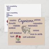 Postale Capricorne caractéristiques carte zodiac (Devant / Derrière)