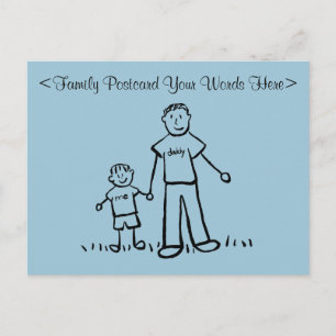 Postale Caractères de famille père et fils Customisé Carte