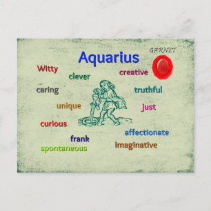 Postale Caractéristiques de l'Aquarius carte zodiaque