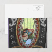 Postale Carrousel Horloge En Miroir Black Blanc Carte Post (Devant / Derrière)