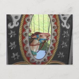 Postale Carrousel Horloge En Miroir Black Blanc Carte Post