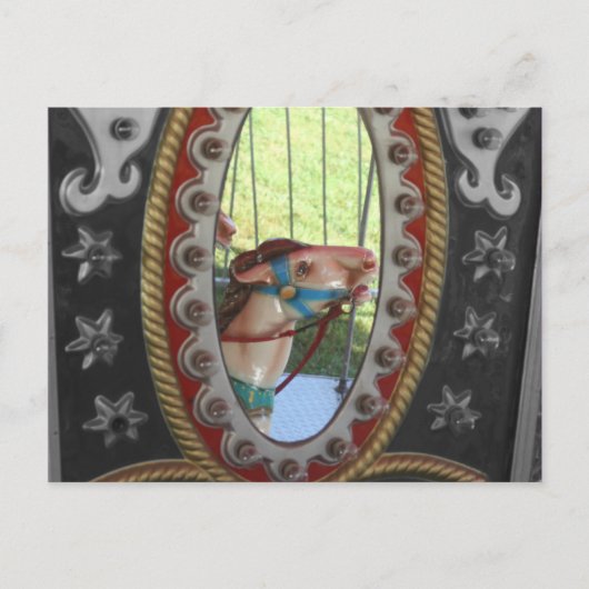 Postale Carrousel Horloge En Miroir Black Blanc Carte Post (Devant)