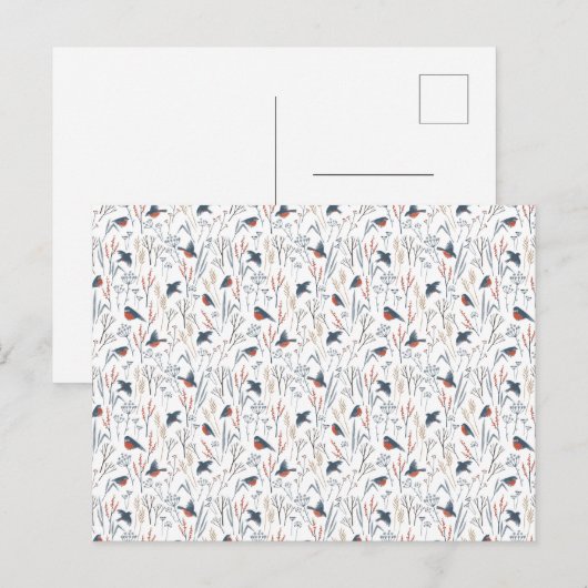 Postale Carte (10,8 x 14,2 cm) - Bird Pattern (Devant / Derrière)