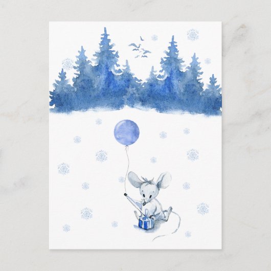 Postale Carte (10,8 x 14,2 cm) - Birthday Mouse (Devant)