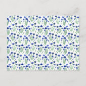 Postale Carte (10,8 x 14,2 cm) - Blue Floral Pattern (Devant)