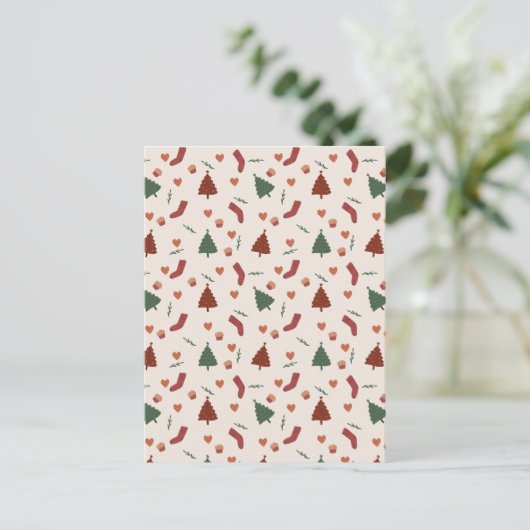 Postale Carte (10,8 x 14,2 cm) - Christmas Pattern (Debout devant)