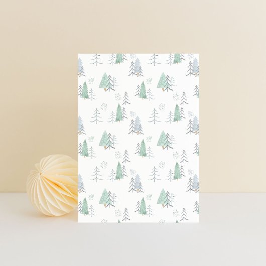 Postale Carte (10,8 x 14,2 cm) - Christmas Trees Pattern