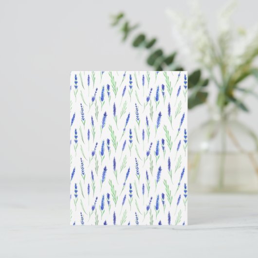Postale Carte (10,8 x 14,2 cm) - Lavender Pattern (Debout devant)