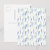 Postale Carte (10,8 x 14,2 cm) - Lavender Pattern (Devant / Derrière)