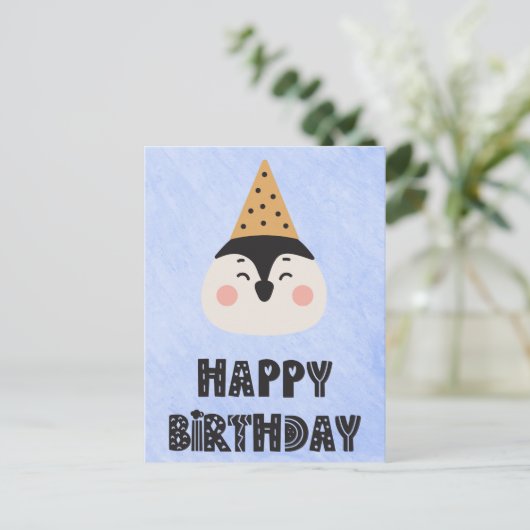 Postale Carte (10,8 x 14,2 cm) - Pingouin (Debout devant)