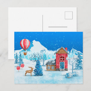 Postale Carte (10,8 x 14,2 cm) - Scène de Noël
