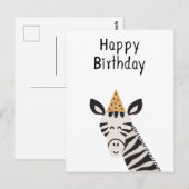 Postale Carte (10,8 x 14,2 cm) - Zebra (Devant / Derrière)