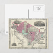 Postale Carte 1866 de Johnson de DC de Washington (Devant / Derrière)