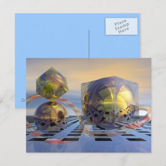 Postale Carte 3d surréaliste (Devant / Derrière)