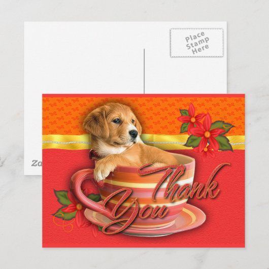 Postale carte à chiot (Devant / Derrière)