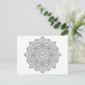 Postale Carte à colorier mandala 2 (Debout devant)
