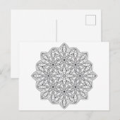 Postale Carte à colorier mandala 2 (Devant / Derrière)