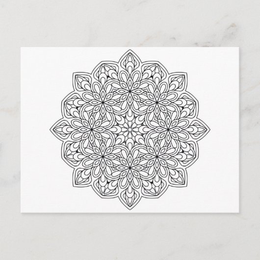 Postale Carte à colorier mandala 2 (Devant)